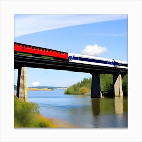 Train Crossing A Bridge Canvas Print