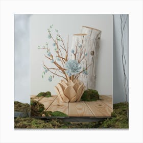 Succulents In A Vase Canvas Print