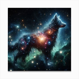 Wolf In Space Canvas Print