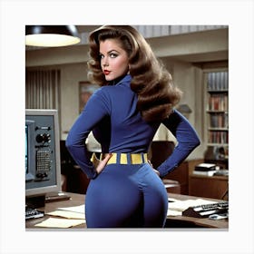 Woman In A Blue Suit fyj Canvas Print