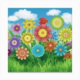 Colorful Flowers 7 Canvas Print