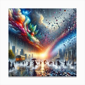 Raining pixels Canvas Print