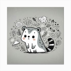 Cute Raccoon 1 Canvas Print