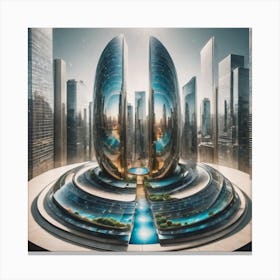 Futuristic Cityscape Canvas Print