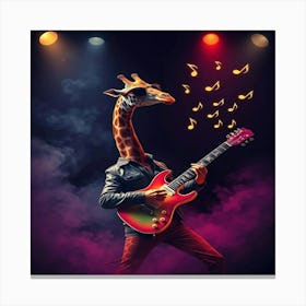 Giraffe Playing Guitar Canvas Print