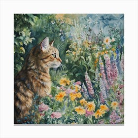 Cat In The Garden Canvas Print