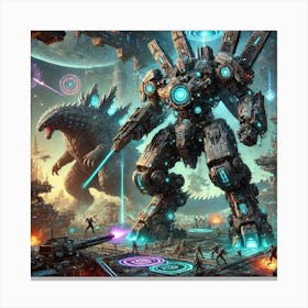 Kaiju Scale Mechs 1024x1024 Canvas Print