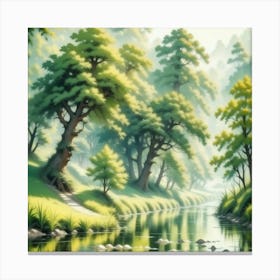 River In The Forest 65 Canvas Print