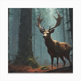 Deer In The Forest 105 Canvas Print