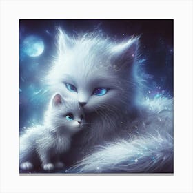 White Cat With Blue Eyes 1 Canvas Print