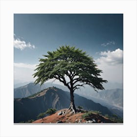 Lone Tree On Top Of Mountain 49 Canvas Print