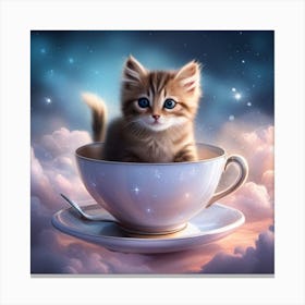 Kitten In A Teacup Canvas Print