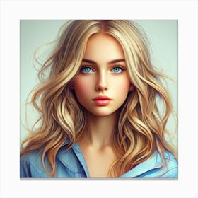 Girl With Blue Eyes 2 Canvas Print