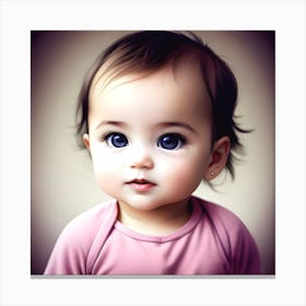 Baby Girl With Blue Eyes Canvas Print