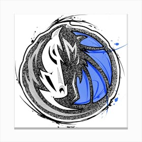 Dallas Mavericks Logo, logo , Dallas art, basketball Logo, team, ballers, I love this game, nba,nba logo, sports, sport art, fans art, red, white, blue, Mavs. Canvas Print