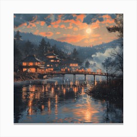 長閑な秋の夜、南木曽村 Peaceful Automn Evening In Nagiso Village (VI) Canvas Print