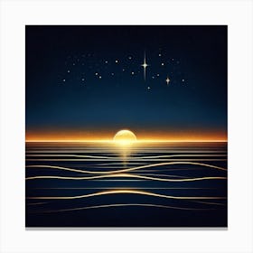 Sunset Over The Sea Canvas Print