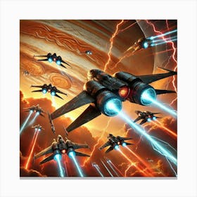 A Sci Fi Depiction Of Skywrath Fighters, Sleek And Canvas Print