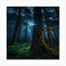 Forest At Night Canvas Print