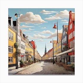 Street Scene In Copenhagen Canvas Print