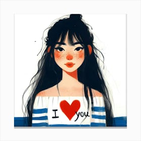 I Love You - girl portrait Canvas Print