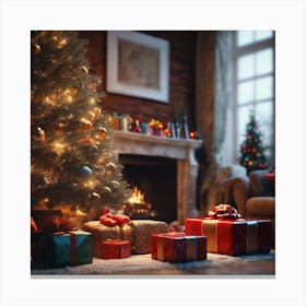 Christmas Tree In The Living Room 79 Canvas Print