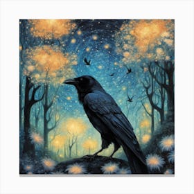 Crow In The Woods Canvas Print