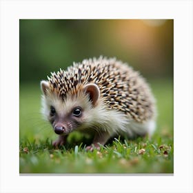 A Charming Pygmy Hedgehog Exploring The Garden 2 Canvas Print