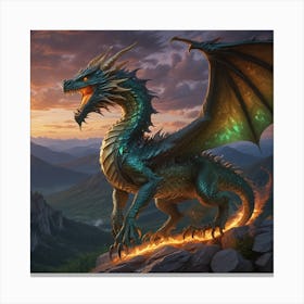 Dragon At Sunset Canvas Print