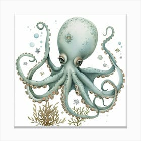 Cute Storybook Style Octopus 2 Canvas Print