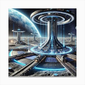 A Futuristic Science Fiction Depiction Of The Cele Canvas Print