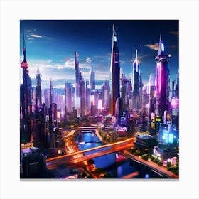 Futuristic Cityscape Canvas Print