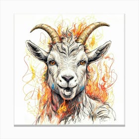 Goat On Fire 30 Canvas Print