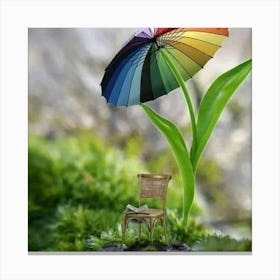 Rainbow Umbrella Canvas Print