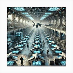 A Highly Detailed Science Fiction Illustration Sho Converted Canvas Print