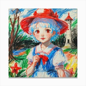 Girl With A Red Hat Canvas Print