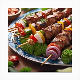 Kebabs On Skewers 5 Canvas Print