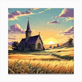 Church In The Field 2 Canvas Print