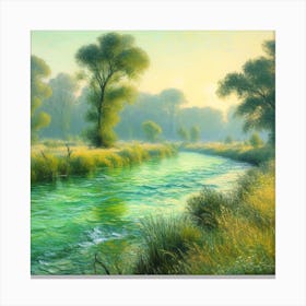 River In The Morning Canvas Print