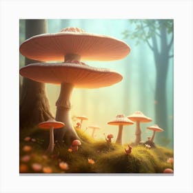 Mushrooms In The Forest 8 Canvas Print