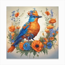 Bird In A Wreath Canvas Print