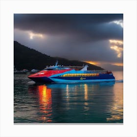 Sunset On A Ferry 31 Canvas Print