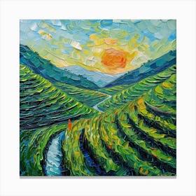 Sunset In The Vineyards Canvas Print