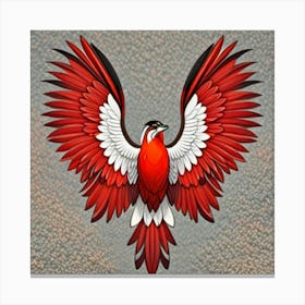 Pajaro Blanco Y Rojo Canvas Print