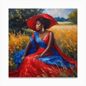 Woman In A Red Dress 4 Canvas Print