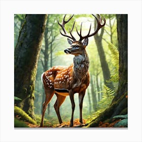 Deer In The Forest 172 Canvas Print