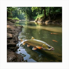 Carp Fishing In Thailand Canvas Print