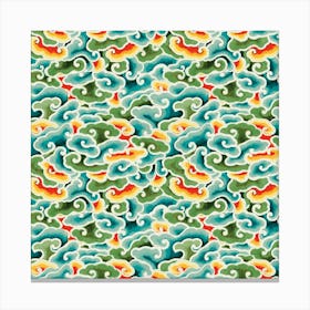 Oriental Chinese Cloud Pattern Seamless Canvas Print