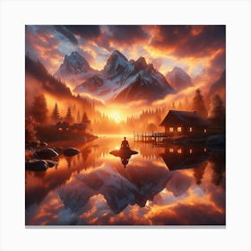 Sunrise In The Mountains 1 Canvas Print