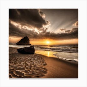 Sunset On The Beach 744 Canvas Print